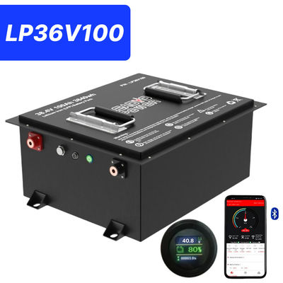 36V 100Ah 200Amp 36.8V Bluetooth LiFePO4 μπαταρία λυθίου γκολφ με στρογγυλή οθόνη LCD, 5 χρόνια εγγύηση