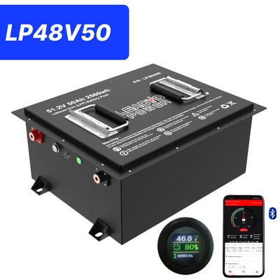 48V 50Ah 51.2V2 150Amp LiFePO4 μπαταρία καρότσι γκολφ με οθόνη LCD και Bluetooth