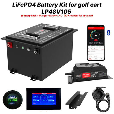 48V 105Ah 51.2V LiFePO4 μπαταρία γκολφ, 250A BMS, 4000+ κύκλους μπαταρία λιθίου, Max 12.8kW ισχύς